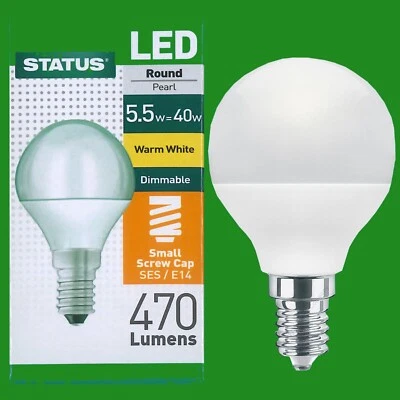 Ampoule Luminaire Ronde G45 Golf Ball LED Perle DIMMABLE 5,5W (=40W) E14 - Photo 1/2