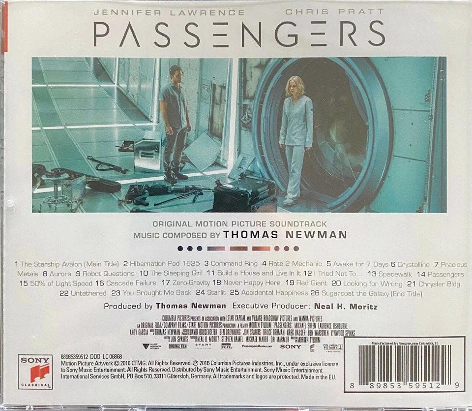 Thomas Newman ‎– Passengers (2016) Score CD / MEGARARITÄT / Long Out of Print! - Bild 2 von 2