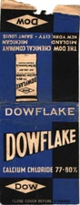 Michigan New York City The Dow Chemical Company Dowflake Vintage Matchbook Cover