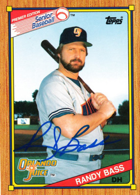 記念グッズ Randy Bass Memorial Card Randy Bass 1989 Topps Senior League #50 SIGNED (RARE TOUGH