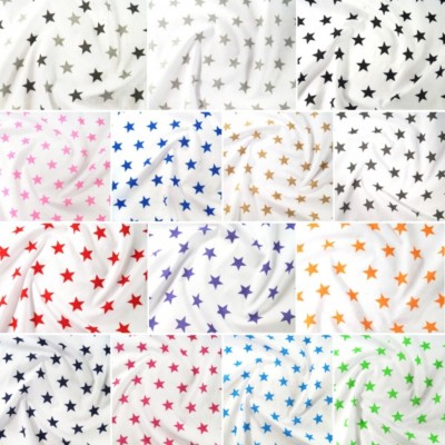 Polycotton Stoff 27 mm Sternenhimmel Sterne auf weißem Weltraum Galaxie Stern