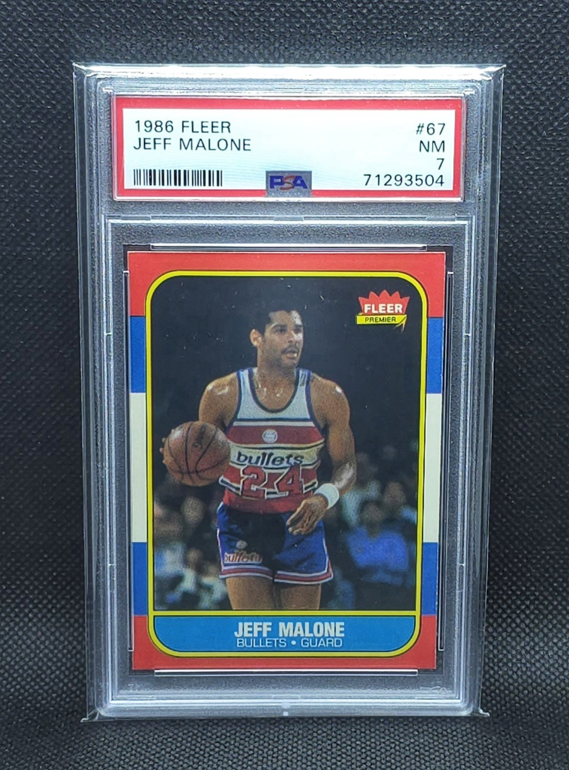 1986-87 Fleer JEFF MALONE PSA 7 Rookie Bullets RC #67