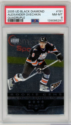 2005-06 Black Diamond Rookie Gems Quad #191 Alex Ovechkin RC PSA 8