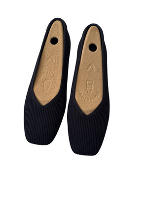 VIVAIA MARGOT WALKER Square Toe Black Ballet Flats Comfort Shoe Size 43 US 10.5