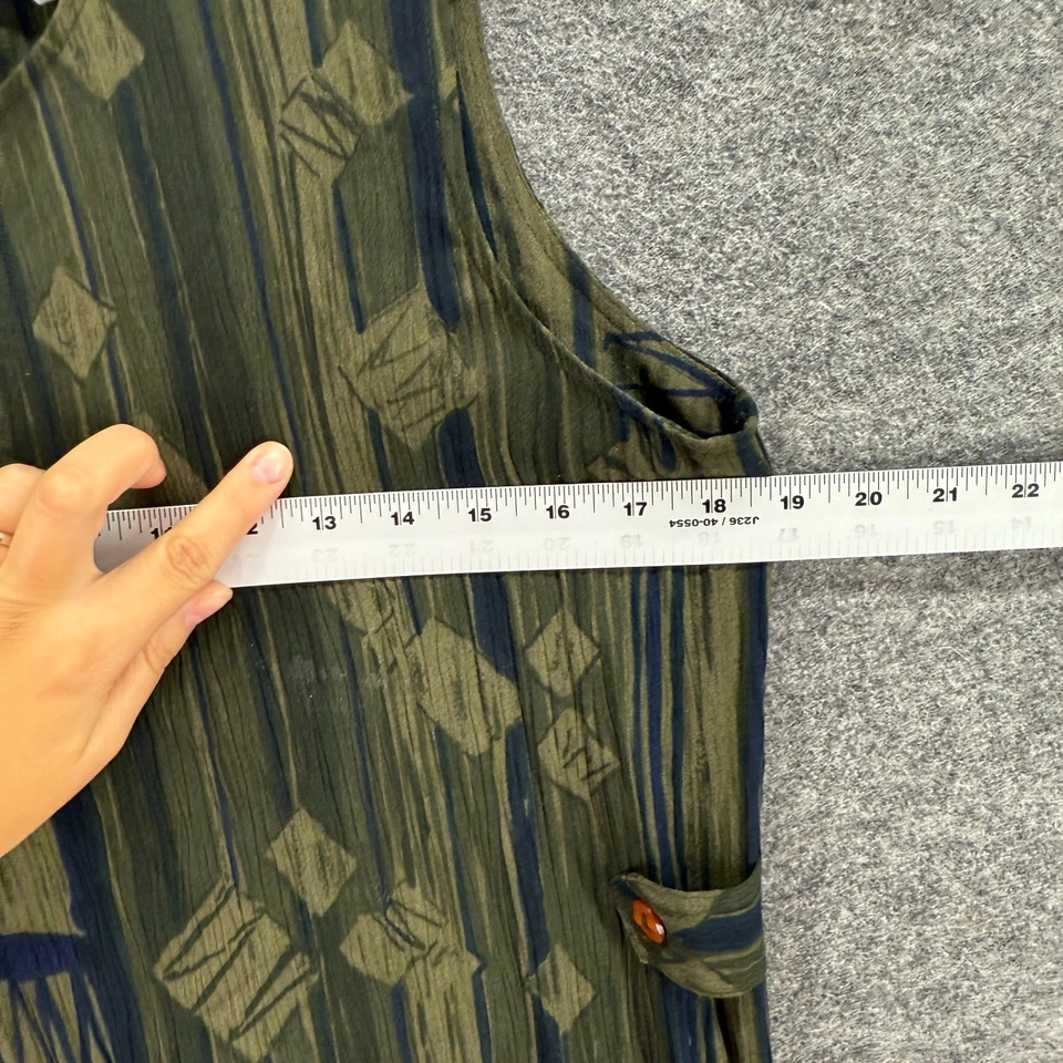 Vestido Sag Harbor Mujer PM Pequeño Gris Geométrico Maxi Largo Sin Mangas Cuello Redondo Foto 4 de 4