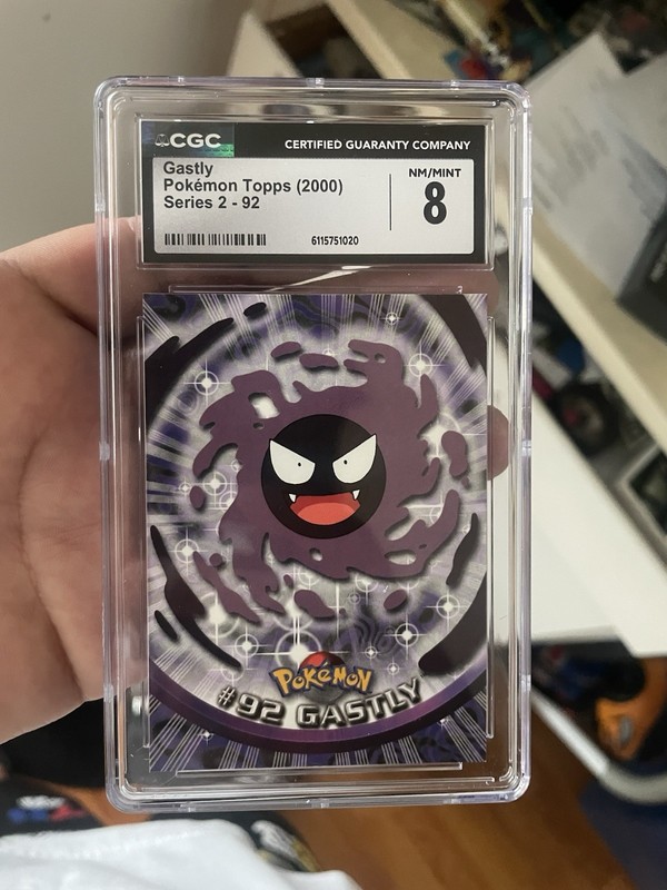Topps Pokémon Series 2 Gastly #92 CGC 8 TV Animation Edition Trading Card 2000