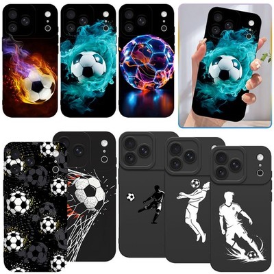 Silicone Skin Cover Football Fan Phone Case For iPhone 15 Pro Max 13 12 14 17 16