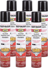334128-6PK Stops Rust Turbo Spray System Spray Paint, 24 Oz, Gloss Black, 6 Pack