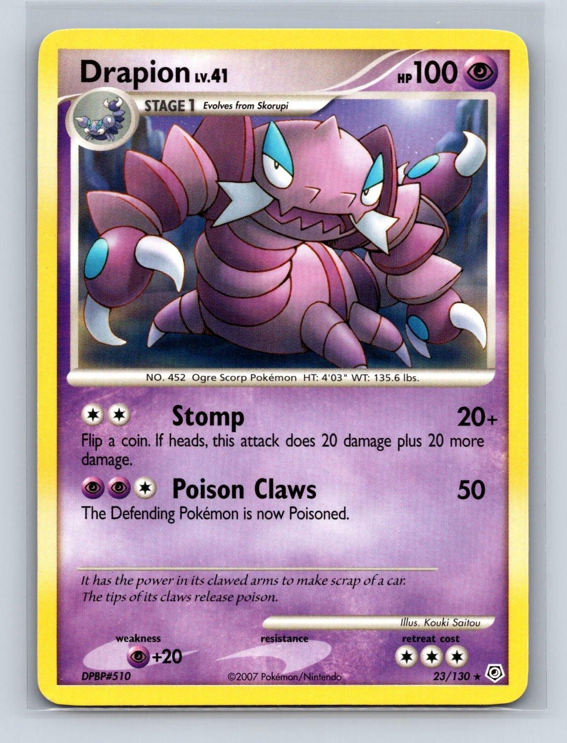 DRAPION 23/130 R DIAMOND & PEARL POKEMON LP