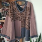 GiGio Plus Mixed Media Color Block Animal Print Tunic Sz 1XL Fits Up To 3X