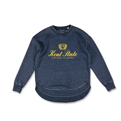 Pressbox Women's Kent State Golden Flashes Rounded Hem Crewneck Sweatshirt M