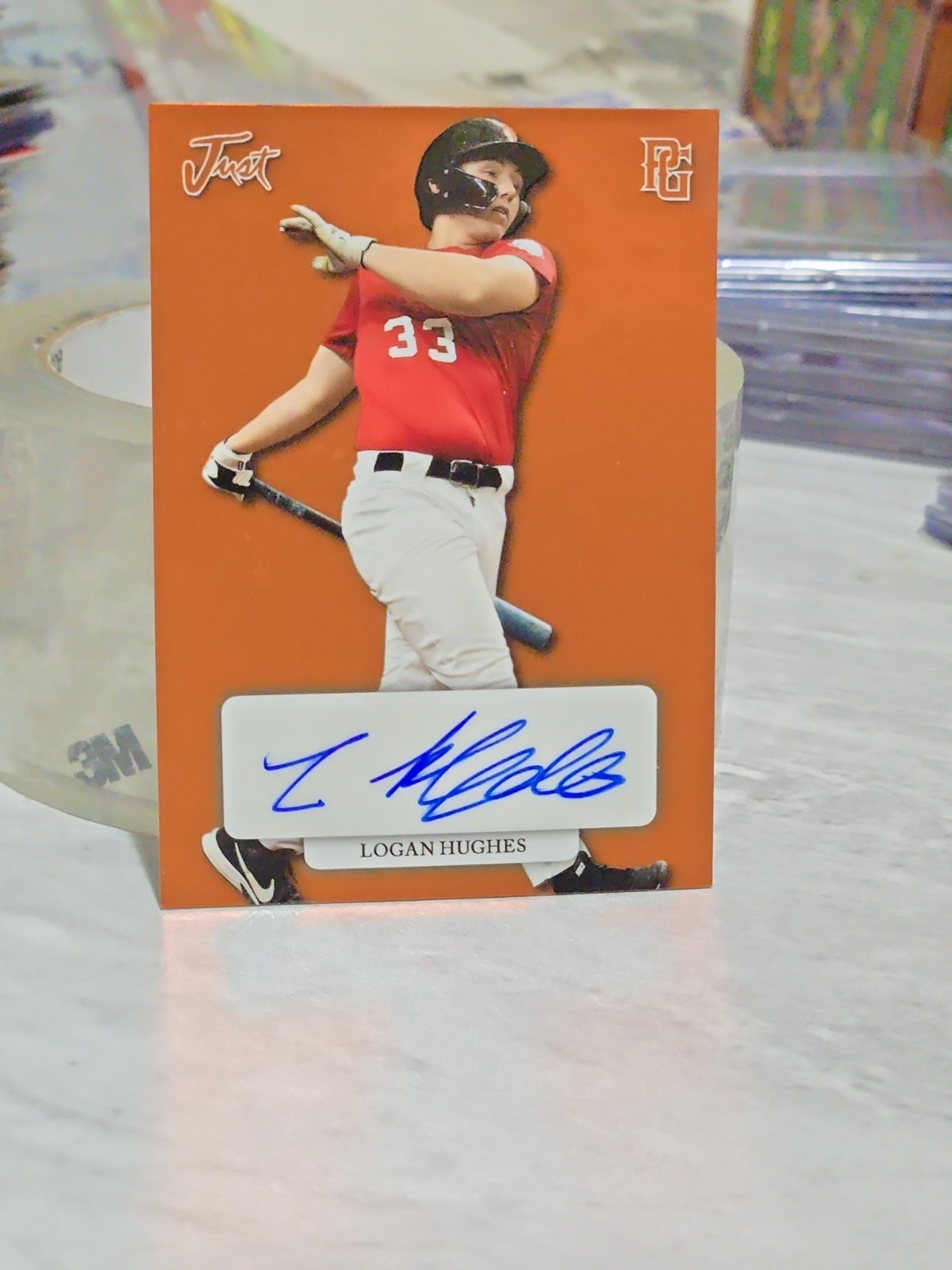 2022 Just Perfect Game #GA-LH1 Logan Hughes Signed Auto 7/9 Astros