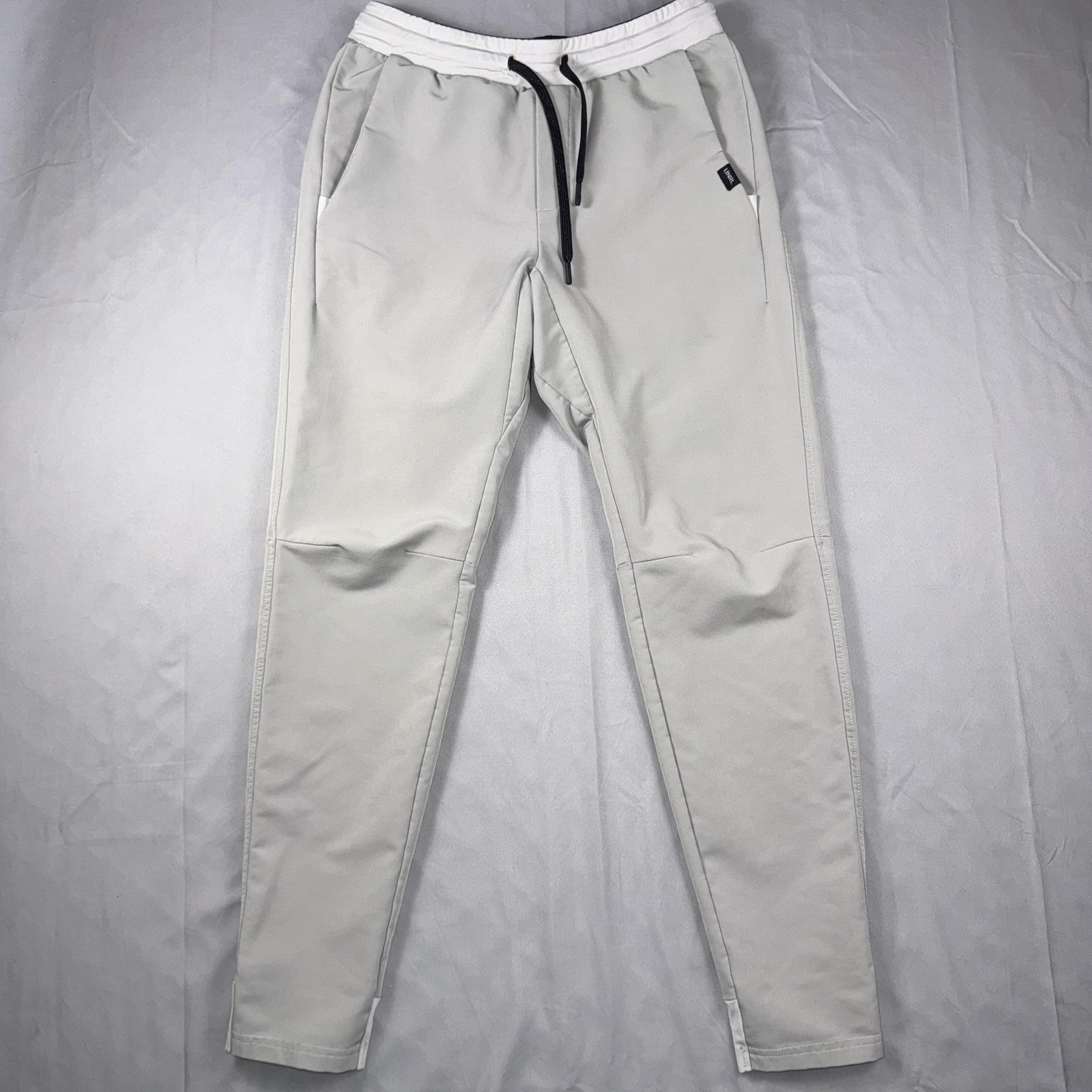 UNRL Jogger Pants Mens XS Gray Stretch Elastic Waist Zip Pocket Athletic Travel