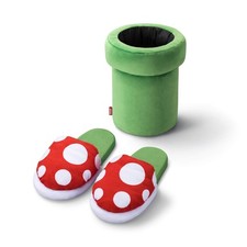 Nintendo Sales Super Mario Home  Party Room Slippers Piranha Plant/Pipe