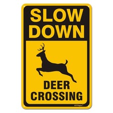 Aluminum Deer Crossing Slow Down Tin Metal Signs Home D cor 8x12