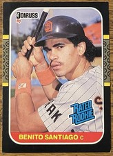Benito Santiago 1987 Donruss Rated Rookie Card #31 Padres MLB RC Free Shipping. rookie card picture