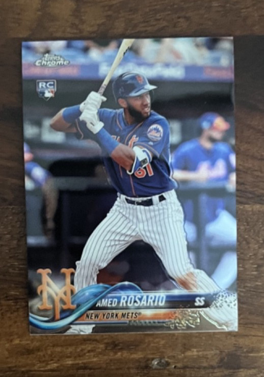2018 Topps Chrome Baseball Amed Rosario  RC Rookie New York Mets