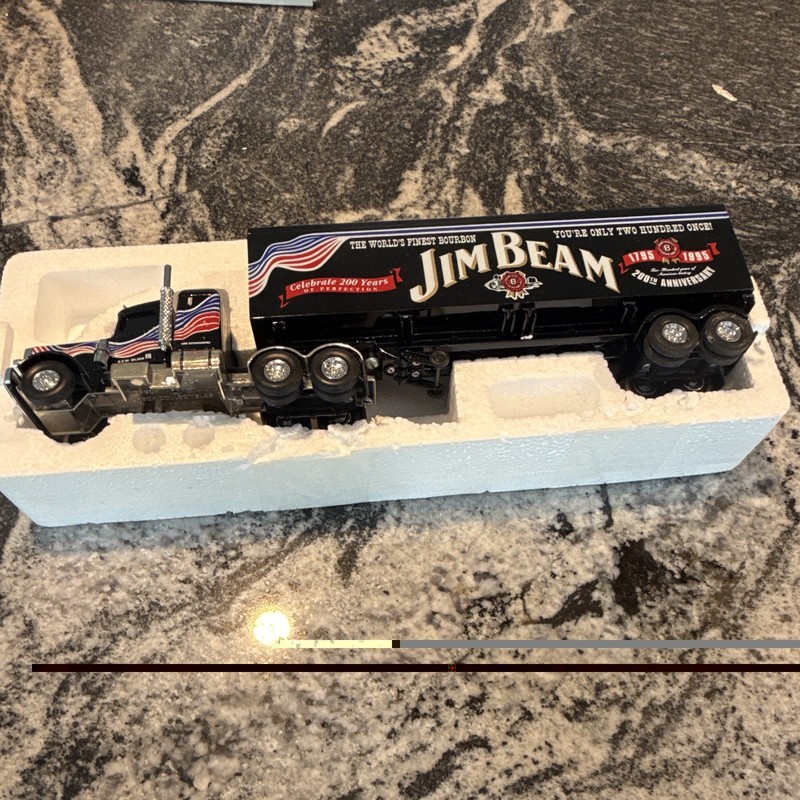Jim Beam 200th Anniversary Semi Truck & Trailer Advertising Model 1995 Black