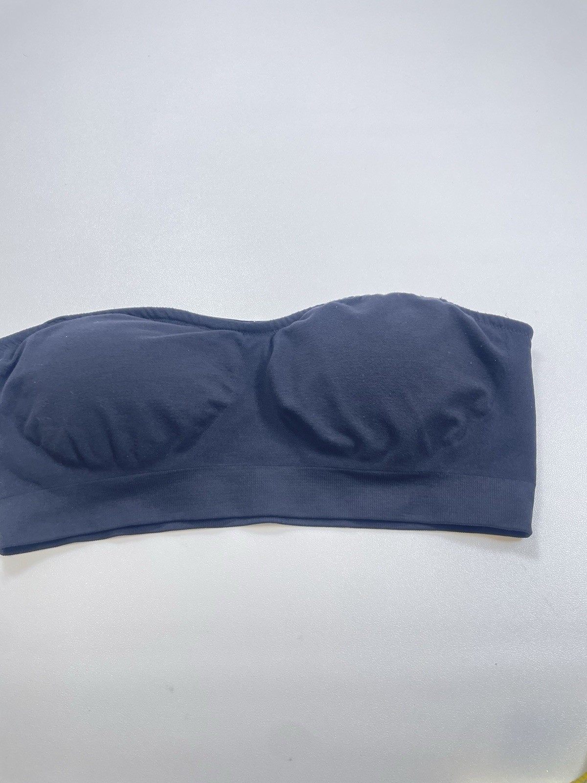 Black Bandeau Bra XXL Strapless Padded Seamless Stretch Soft Comfortable