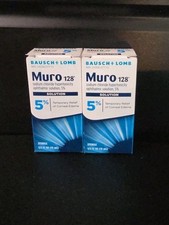 2 Boxes Bausch  Lomb Muro 128 Sodium Chloride Solution 1/2 oz 15 mL Exp 3/2028