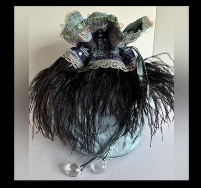 Silk and Feather-Trim Opera Theater Diva Evening Australian Statement Bag