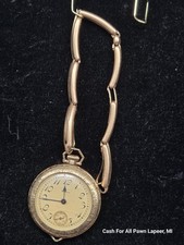 Vintage Ladies Pocket Pendant Watch, Elgin 6 w 12k 1/20 gold fob 1920s