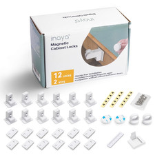 Magnetic Cabinet Locks Baby Proofing, 12 Locks  2 Keys, Child Proof Magnet Lock