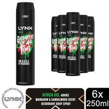 Image of Lynx XXL Africa 48-Hour High Definition Fragrance Body Spray Deodorant, 6x250ml