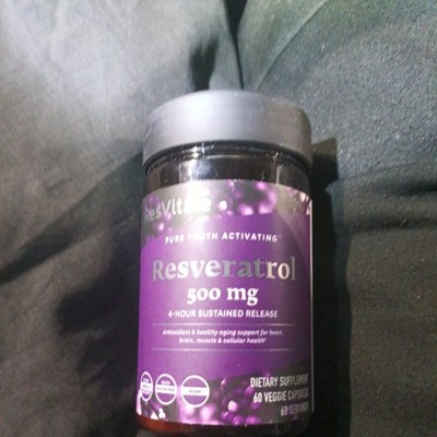 Resvitale Resveratrol 500mg - Capsules- Exp.  08/2028 4- hour sustained release 