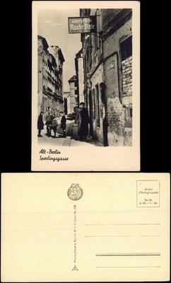 Postcard Berlin Sperlingsgasse, restaurant Raabe-Diele 1952