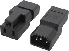 2 Pack IEC320 C14 Male to Nema 5-15R PDU USA UPS Extension Power Plug Adapter,IE