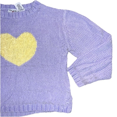 Ponytails Girls Purple & Yellow Heart Sweater Size 5 / 6 *Flaw* | *READ*! - Picture 2 of 18