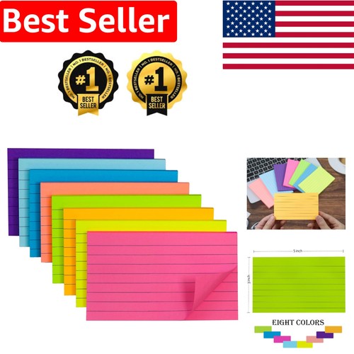 Bright Rectangular Sticky Notes - 8 Colors, Perfect for Meetings ...