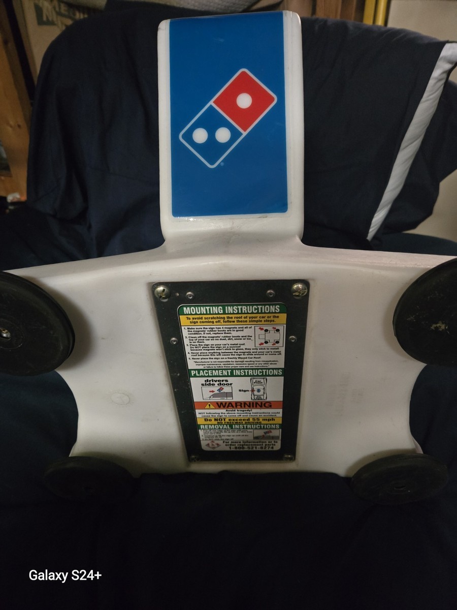 Rare Dominos Pizza Car Topper Delivery Magnetic Light up Sign No