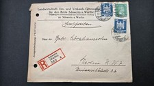 Beleg Brief DR 1927 per Einschreiben Schwerin Warthe nach Berlin versendet