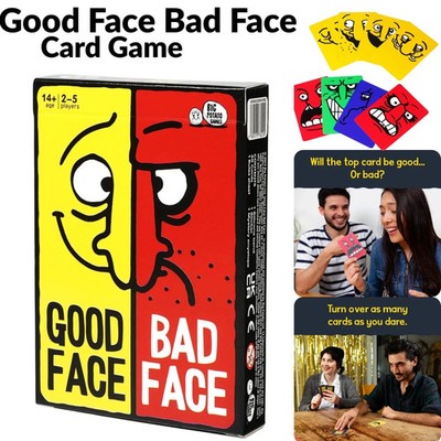 Good Face Bad Face Kartenspiel lustiges Party Reisespiel Familie Freunde Spaß