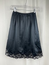 Adagio Patricia Fieldwalker Half Slip 100 Silk Black Knee Length S