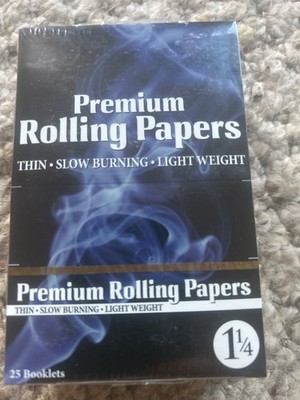 Premium 1 1/4 1.25 Size Cigarette Rolling Papers (Full Box of 24 Booklets)