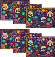 TotenköPfe Blumen Halloween Platzsets 30X45Cm 6Er Set