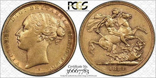 1881-S Victoria Gold Sovereign — photo from the most recent tracked eBay sale
