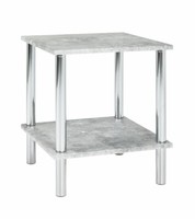 Haku Beistelltisch Couchtisch Wohnzimmertisch In Betonoptik-Chrom 39X39 Cm