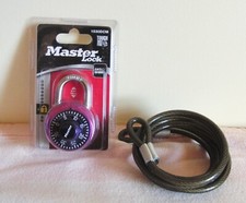 Braided Steel Coated Wire Cable and Master Lock Combination Padlock
