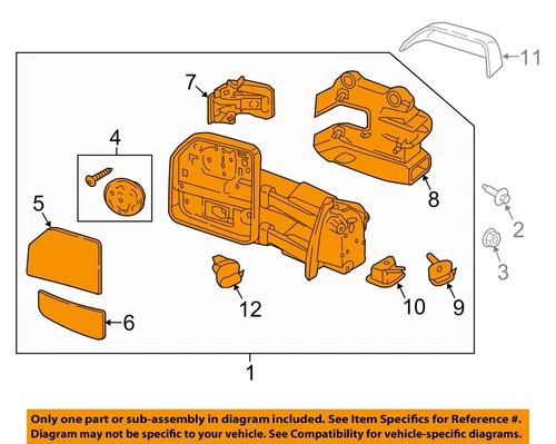 FORD OEM 17-22 F-250 Super Duty Outside Mirrors-Mirror Assy HC3Z17683CB
