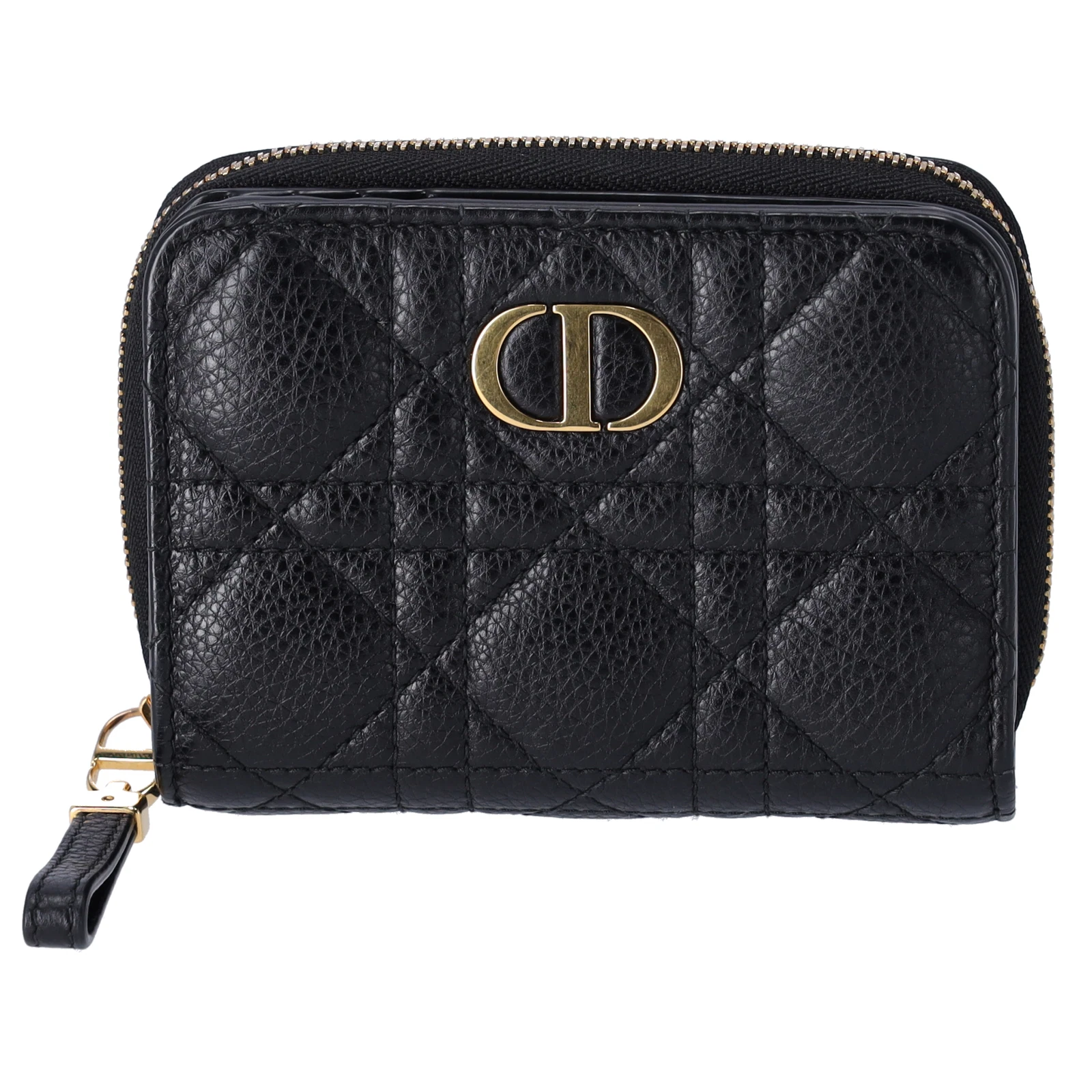Portefeuille Christian Dior Caro écarlate à deux volets S5032UWHC_M900 noir