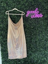 Fashion Nova High Shine Low Back Midi Dress 1X