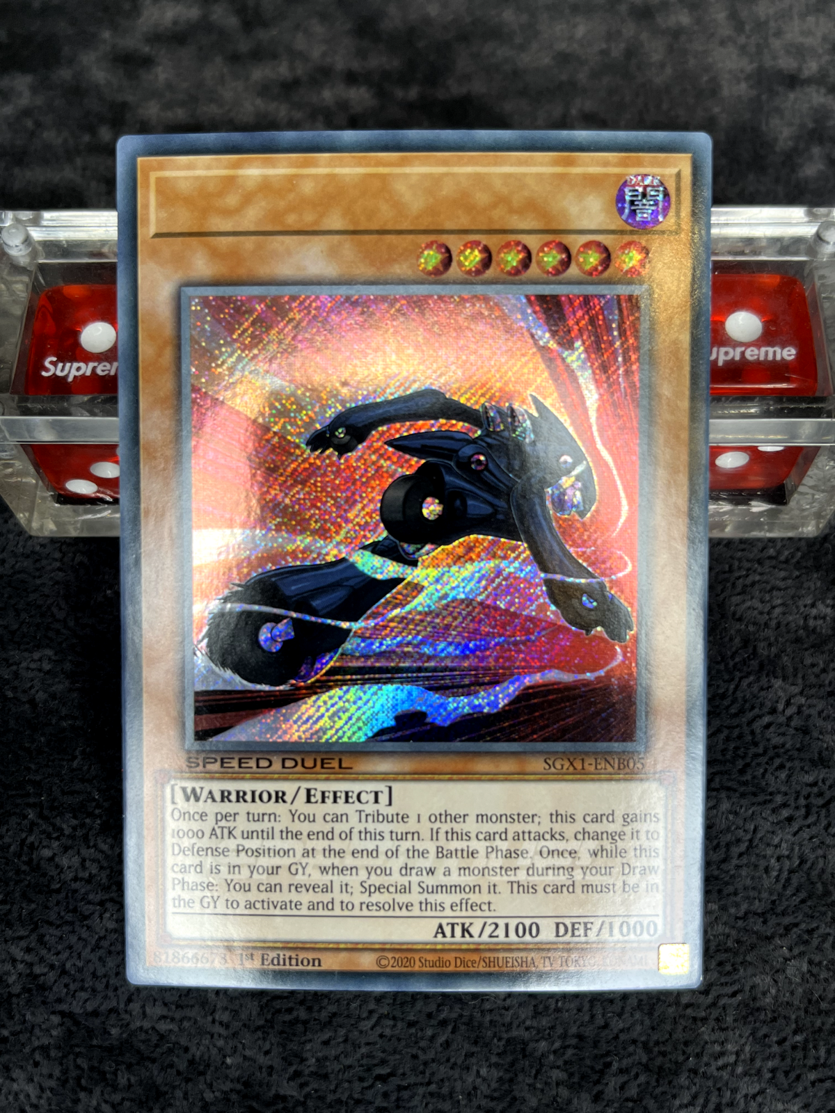 Misprint Destiny HERO Dasher No Name SGX1-ENB05 Rare Card