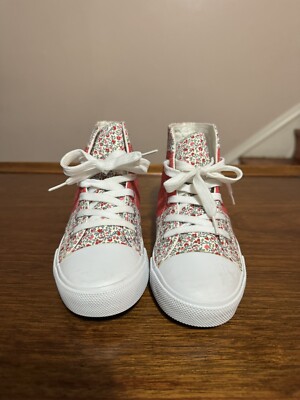 Aviva Textile high Top Pink Booties With Floral Motives Size 3