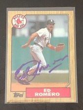 1987 Topps Ed Romero #675 autograph hand signed Red Sox Brewers Auto