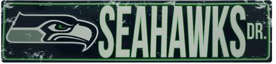 SEATTLE SEAHAWKS STREET METAL 24 X 5.5'' SIGN DRIVE NFL ROAD DR AVE DISTRESSED