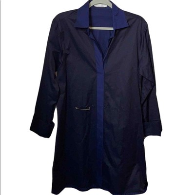 Jean Paul Knott navy cotton tunic dress pin S/M | eBay